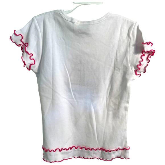 Luigi Kids sailboat t-shirt with ruffled edge hem sleeves appliqué on chest 6 - Picture 2 of 3